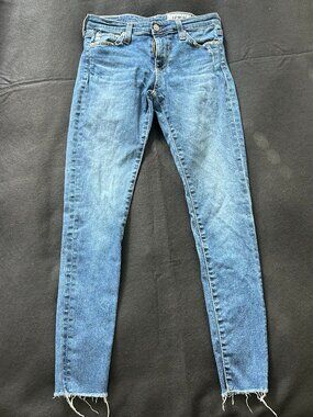AG Adriano Goldschmied AG-Ed Denim Jeans Women’s 25R Skinny Raw Hem Crop Ankle